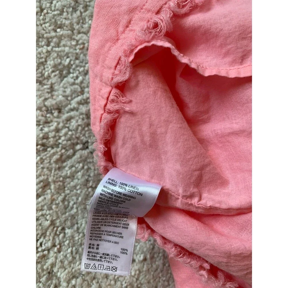 Tommy Bahama Womens 100% Linen Pink Sleeveless Pockets Short Mini Dress Large - Picture 6 of 10